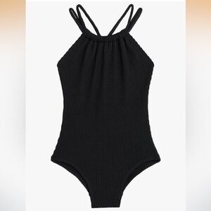 NWT Kanu Surf Black Popcorn size 6 Girls  One Piece Swimsuit